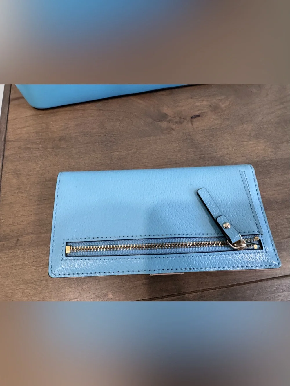 kate spade Sky Blue Leather Tote with Matching Wallet